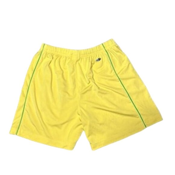 Adidas yellow running shorts green stripe - Picture 2 of 4